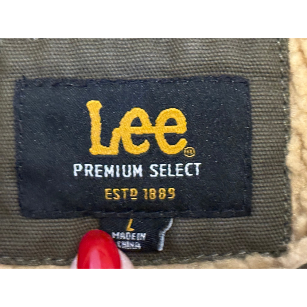 Lee Premium Select Men's Sherpa Lined Vest Olive Green Full Zip Outdoors Sz L - Picture 7 of 7